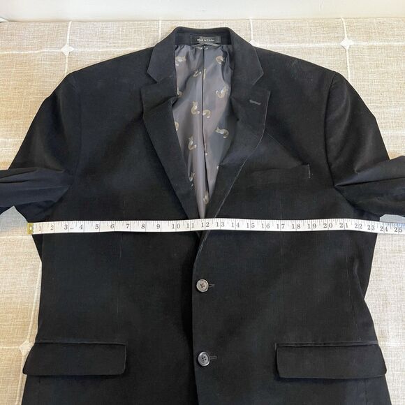 Lauren Ralph Lauren Corduroy Blazer Sport Coat Black Elbow Patches Men’s 43R - Picture 5 of 10